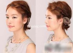 少女风韩式短发编发教程图解 做好看的发型