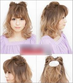 2014最新发型 可爱日式蝴蝶结发型