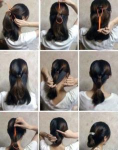 超美貌复古盘发的扎法教程 巧用盘发棒的韩式发型