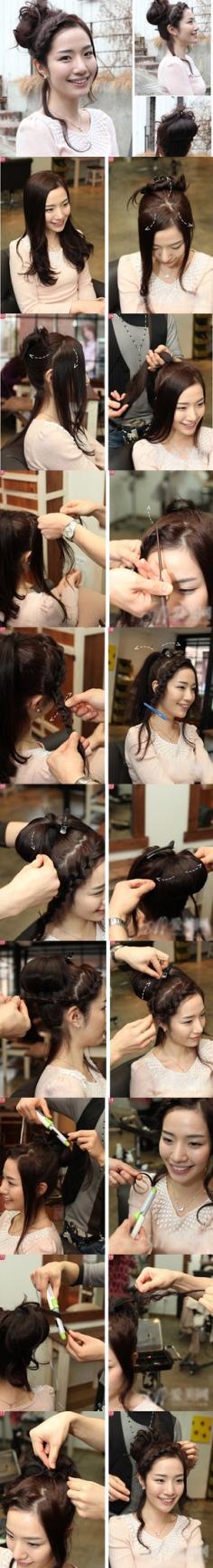 升级版韩式花苞头扎法，打造女神级别发型