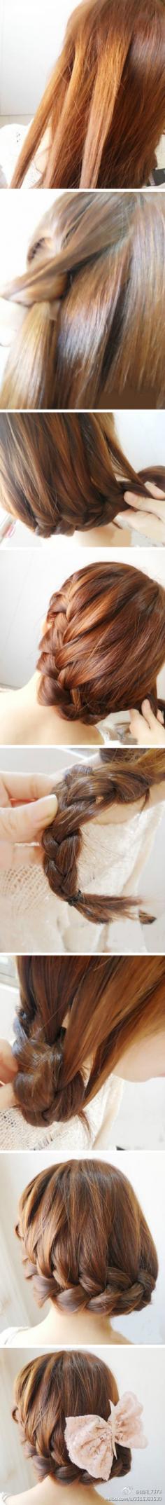 超唯美的韩式麻花辫盘发 打造优雅发型